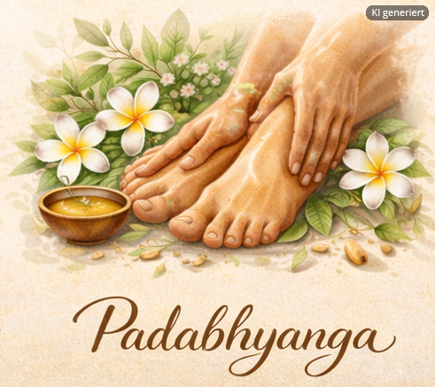 Padabhyanga, die ayurvedische Fußölmassage (© KI generiertes Bild) Padabhyanga, die ayurvedische Fußölmassage