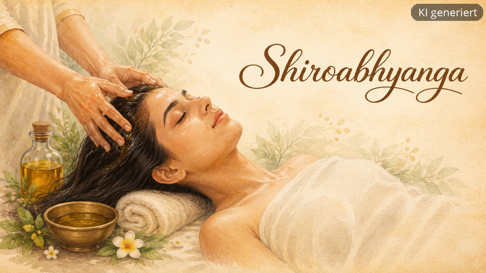 Shiroabhyanga, die Kopfmassage (© KI generiertes Bild) Shiroabhyanga, die Kopfmassage